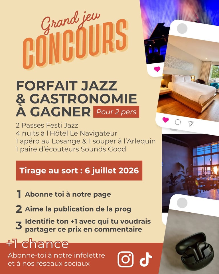Concours Gagnez une expérience exceptionnelle au Festi Jazz international de Rimouski!