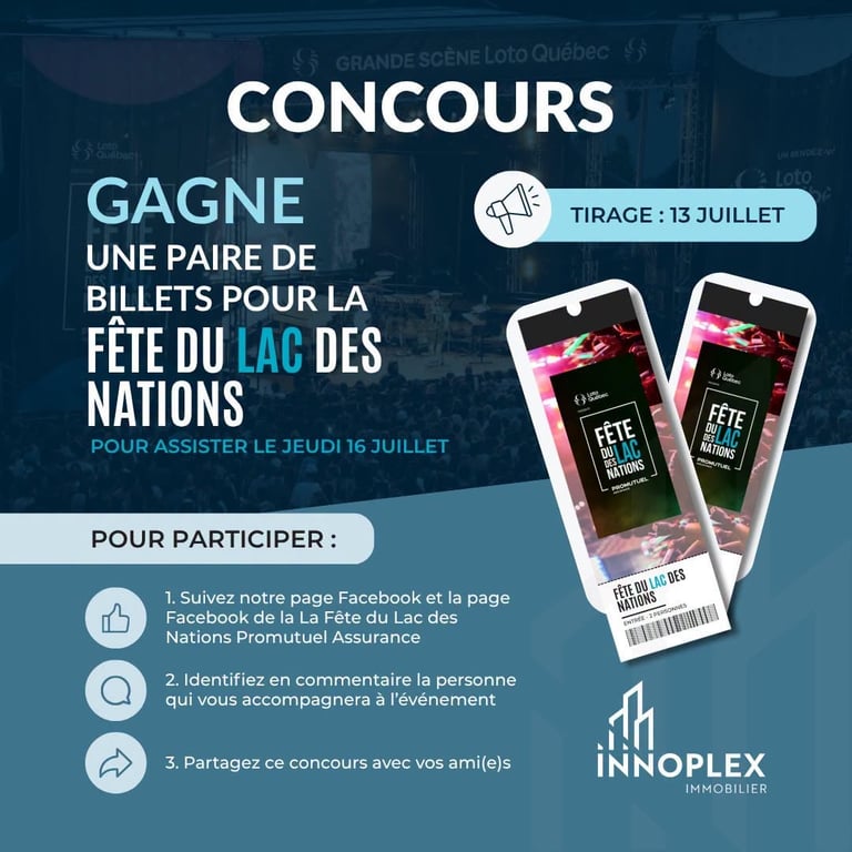 Concours Gagnez une paire de billets électroniques pour la La Fête du Lac des Nations Promutuel Assurance!