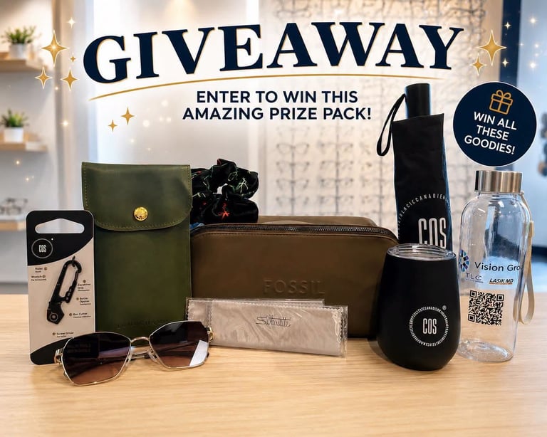 Concours Gagnez un ensemble cadeau de chez Optométrie de la Baie - Eye Clinic!