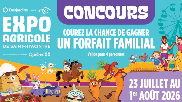 Concours Rythme FM 105,7 Gagnez votre forfait famille pour L'Expo agricole de Saint-Hyacinthe!