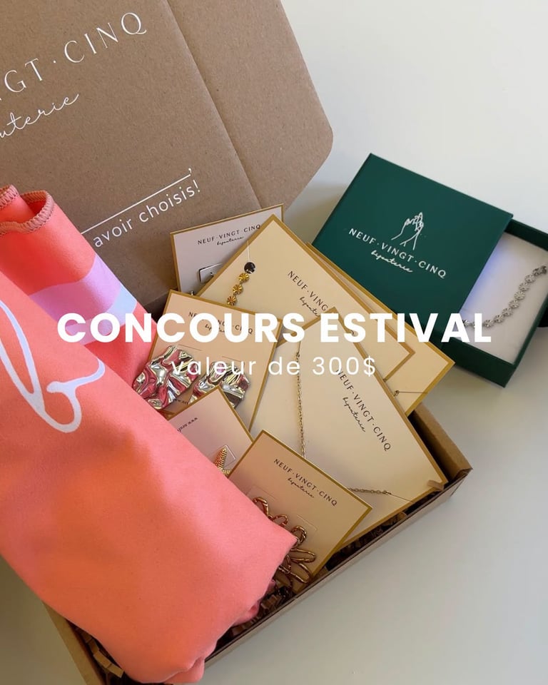 Concours Gagnez une chaîne de taille, une serviette et une carte-cadeau Neuf.Vingt.Cinq de 250$!