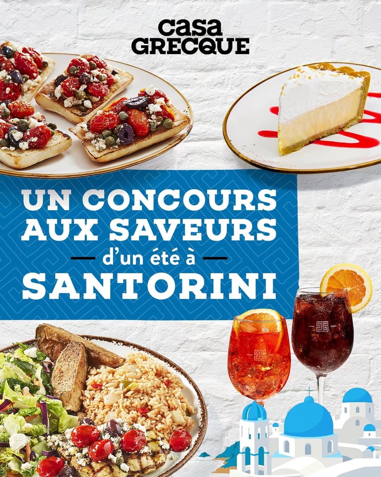 Concours Gagnez un repas pour deux personnes à la Casa Grecque!