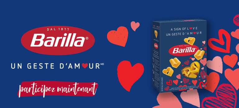 Concours Un geste d’amour − de Barilla Canada!
