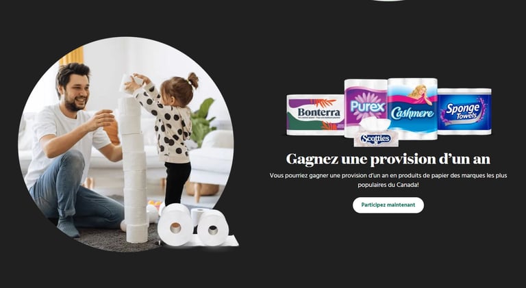 Concours GAGNEZ une provision d’un an en produits de papier à usage domestique!