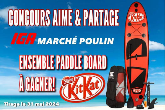 Concours GAGNEZ UN ENSEMBLE COMPLET PADDLE BOARD!