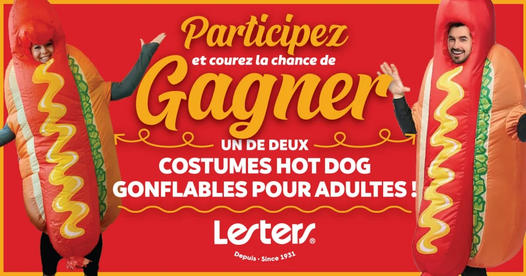 Concours Les Aliments Lesters -  Gagnez un costume de hot dog !