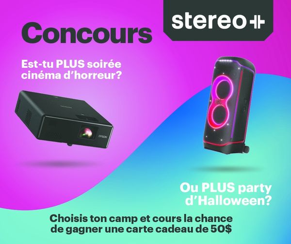 Concours Stéréo Plus - Gagne une carte cadeau de 50$ à dépenser dans ton magasin Stereo+!
