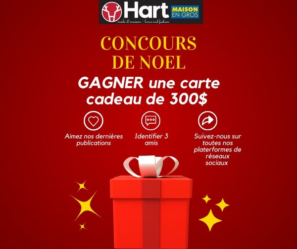 Concours Hart - Gagnez l'une des 5 cartes-cadeaux de 300 $