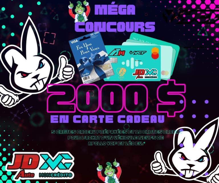Concours Jd auto - 2000 $ EN CARTES-CADEAUX À GAGNER!