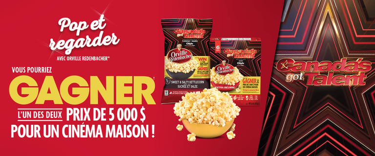 Concours Orville Redenbacher - Gagnez un système de cinéma maison d'une valeur de 5000$!