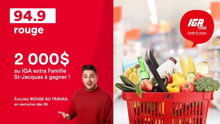 Concours Rouge 94,9 (Gatineau) - 2 000$ d’épicerie à gagner !