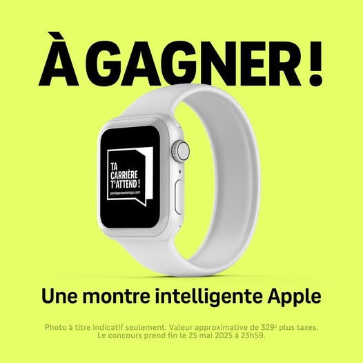 Concours Gagnez une montre intelligente Apple d’une valeur de 329$!