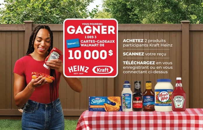 Concours Kraft Heinz - Gagnez une des 3 cartes-cadeaux Walmart de 10 000$ !