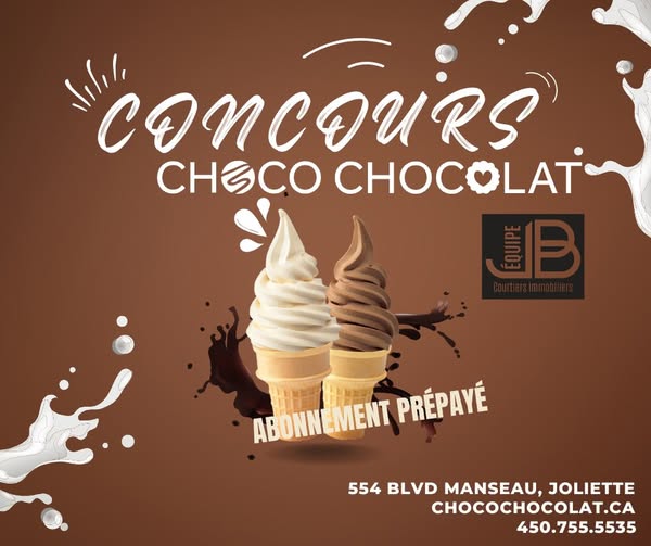 Concours Gagnez un abonnement prépayé chez Choco Chocolat à Joliette pour l’été 2025