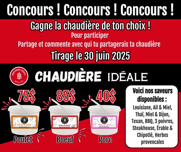Concours Boucherie Idéale - GAGNE TA CHAUDIÈRE DE STEAK!