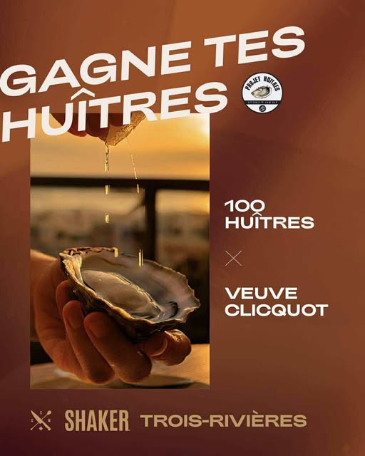 Concours Shaker Cuisine & Mixologie - Gagnez 100 huitres fraiches &  Une bouteille de Veuve Clicquot