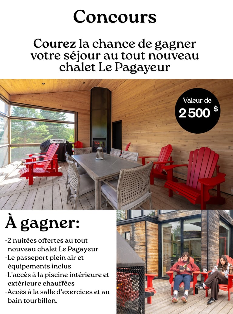 Concours Le Baluchon éco-villégiature - Gagnez votre séjour au tout nouveau chalet Le Pagayeur !