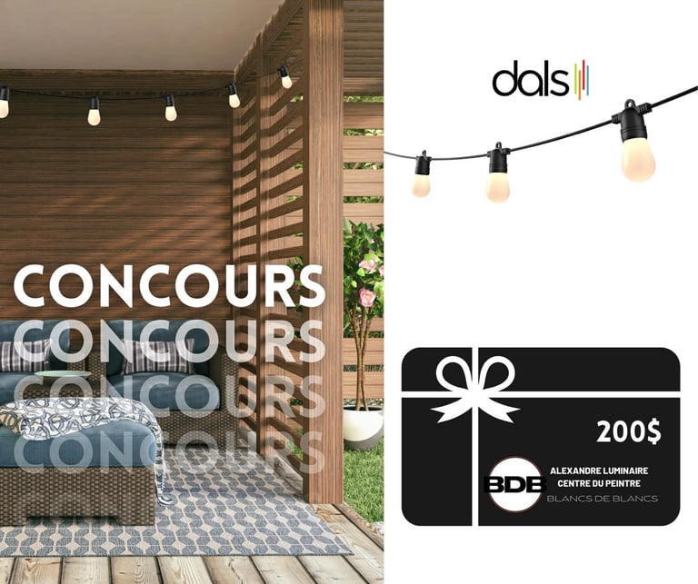 Concours GAGNER une carte-cadeau de 200 $ du Centre du Peintre + une guirlande DALS lumineuse Orion 48′ d’une valeur de plus de 250 $