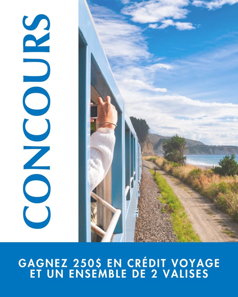 Concours Gagner 250$ en crédit voyage et un ensemble de 2 valises pour partir avec style!