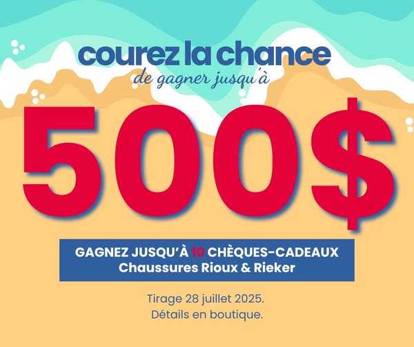 Concours Chaussures Rioux – Gagnez jusqu’à 500 $ en cartes-cadeaux!