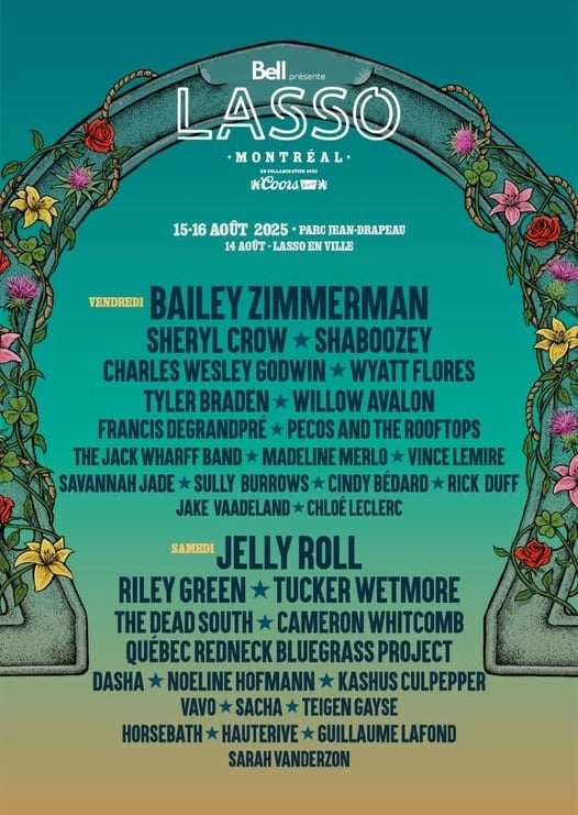 Concours Gagnez une paire de billets pour  Le festival Lasso 2025 au Parc Jean Drapeau à Montréal le 15,16 août!
