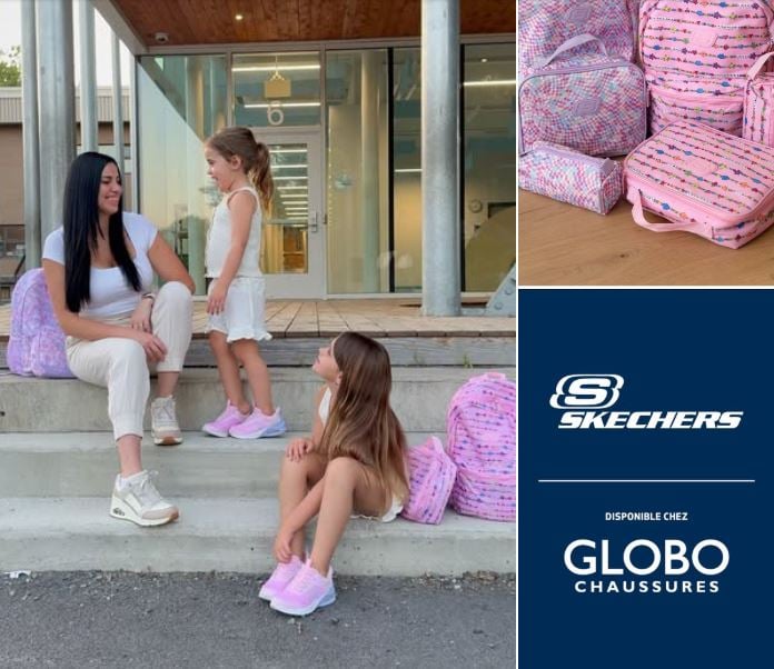 Concours Gagne une paire de chaussures + un ensemble complet comprenant un sac à dos, une boîte à lunch et un coffre à crayon, le tout de SKECHERS !