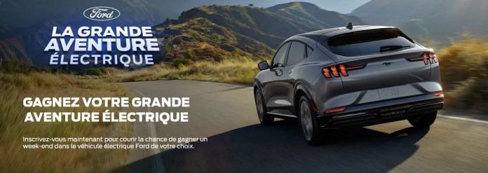 Concours FORD - Gagnez votre grande aventure électrique !