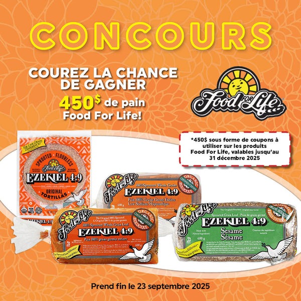 Concours La boite à grains - 450$ de pains Food For Life!