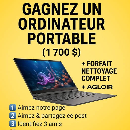 Concours Gagnez un ordinateur portable d'une valeur de 1700 $ !