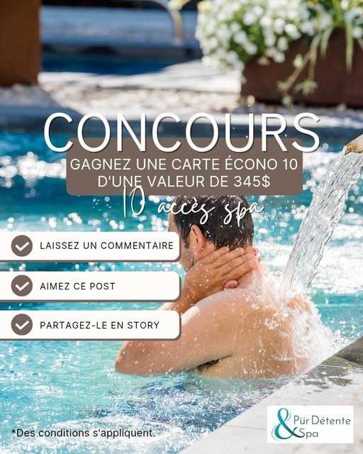 Concours Pür Détente et Spa - Gagnez une Carte Écono Pür Détente & Spa !