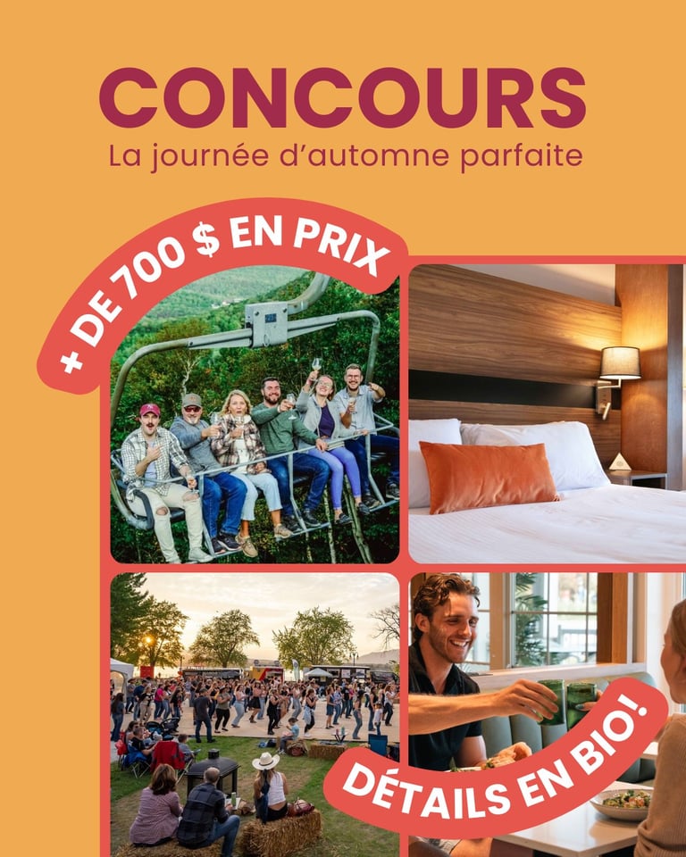 Concours Gagnez un séjour festif à Magog-Orford avec La Flambée des couleurs - Forfaits, nuitée et cadeaux gourmands!