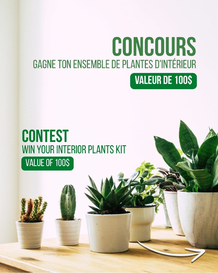 Concours Gagner un ensemble d’une valeur de 100 $ pour prendre soin de tes plantes favorites!