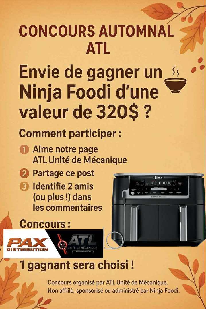 Concours Gagner un Ninja Foodi d’une valeur de 320$