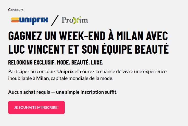 Concours Gagnez un week-end à Milan avec Luc Vincent et son équipe beauté