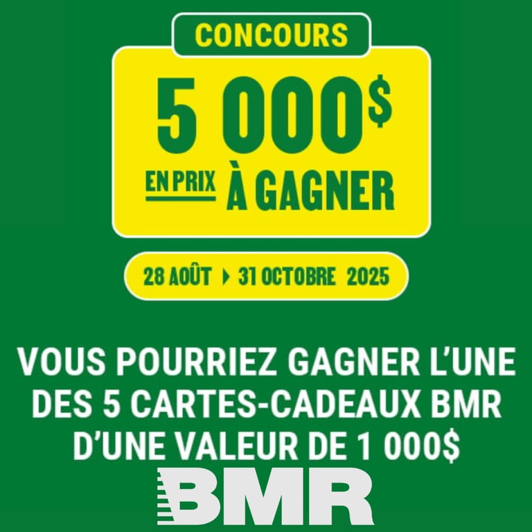 Concours Gagner l'un des 5 prix de 1 000 $