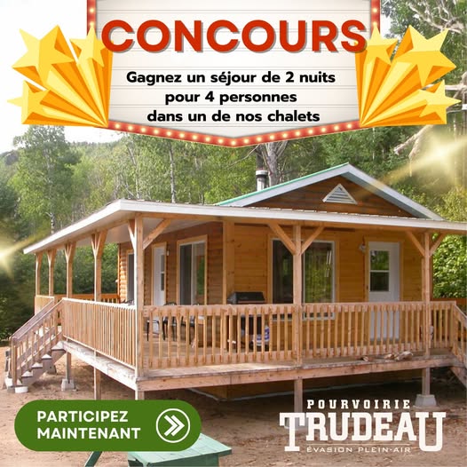 Concours Gagnez 2 nuits en octobre à la Pourvoirie Trudeau valeur 1000 $+