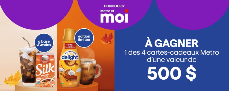 Concours Gagnez une des 4 cartes-cadeaux Metro d’une valeur de 500 $ !