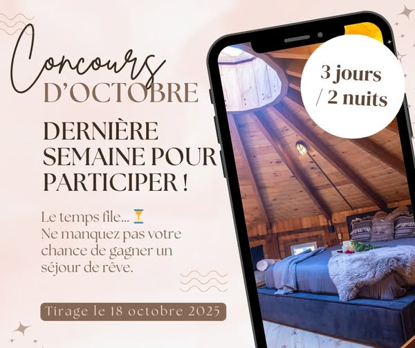 Concours Gagnez un séjour de rêve pour 2 personnes aux Boisés de la Rivière Noire.