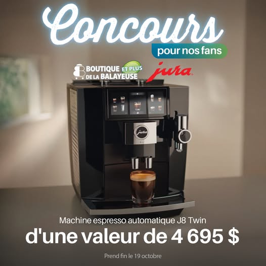 Concours Gagnez une machine espresso automatique Espresso Jura J8 Twin d’une valeur de 4695 $!