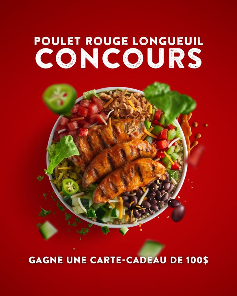 Concours Gagnez une carte-cadeau de 100$ chez Poulet Rouge