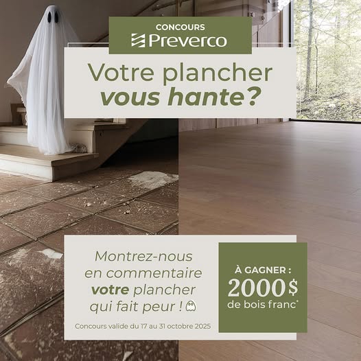 Concours Flordeco - 2000$ de bois franc Preverco à gagner!