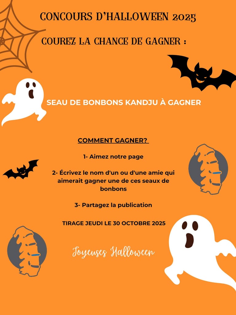 Concours Gagnez un Seau de mélange de bonbons Halloween de la compagnie québécoise KandJu!
