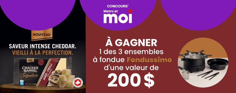 Concours Metro - Gagnez un des 3 ensembles à fondue Fondussimo d'une valeur de 200 $.