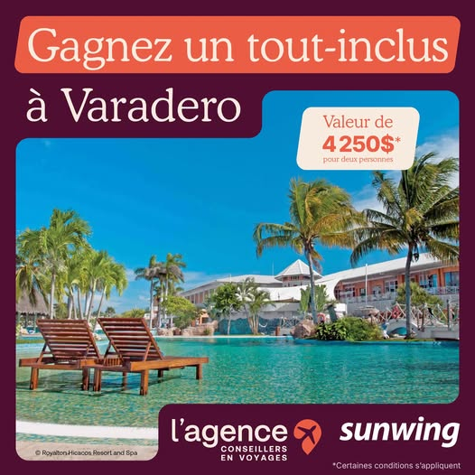 Concours Gagnez un tout-inclus à Varadero!