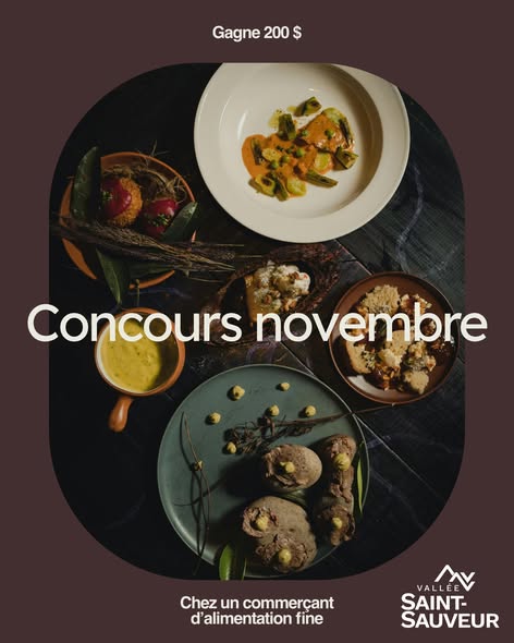 Concours Vallée de Saint-Sauveur - Gagnez 200 $ chez un commerçant d’alimentation fine à Saint‑Sauveur ou Piedmont!