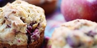 Photo de la Recette: Muffins aux Pommes et aux Framboises Réduits en Sucre
