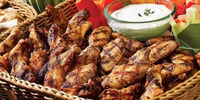 Photo de la Recette: AILES DE POULET, TREMPETTE AU FROMAGE ROQUEFORT