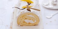 Photo de la Recette: Bûche Roulée, Neige à la Vanille et Mangue