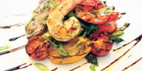 Photo de la Recette: Crevettes Sauvages et Légumes Grillés au Vinaigre Balsamique