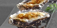 Photo de la Recette: Huitres à la Crème D'asperge et Safran Gratinées au Roquefort